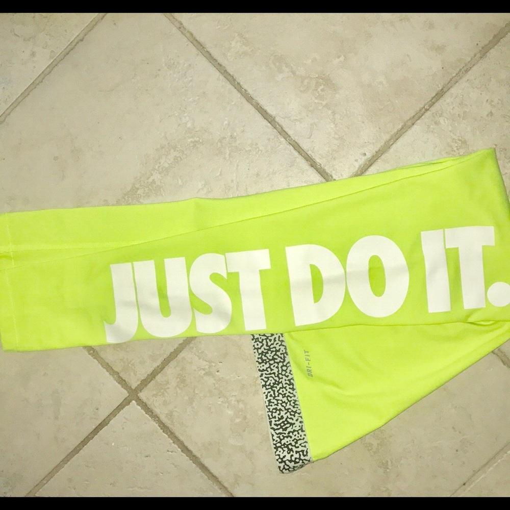 Neon Yellow Nike Pro Leggings